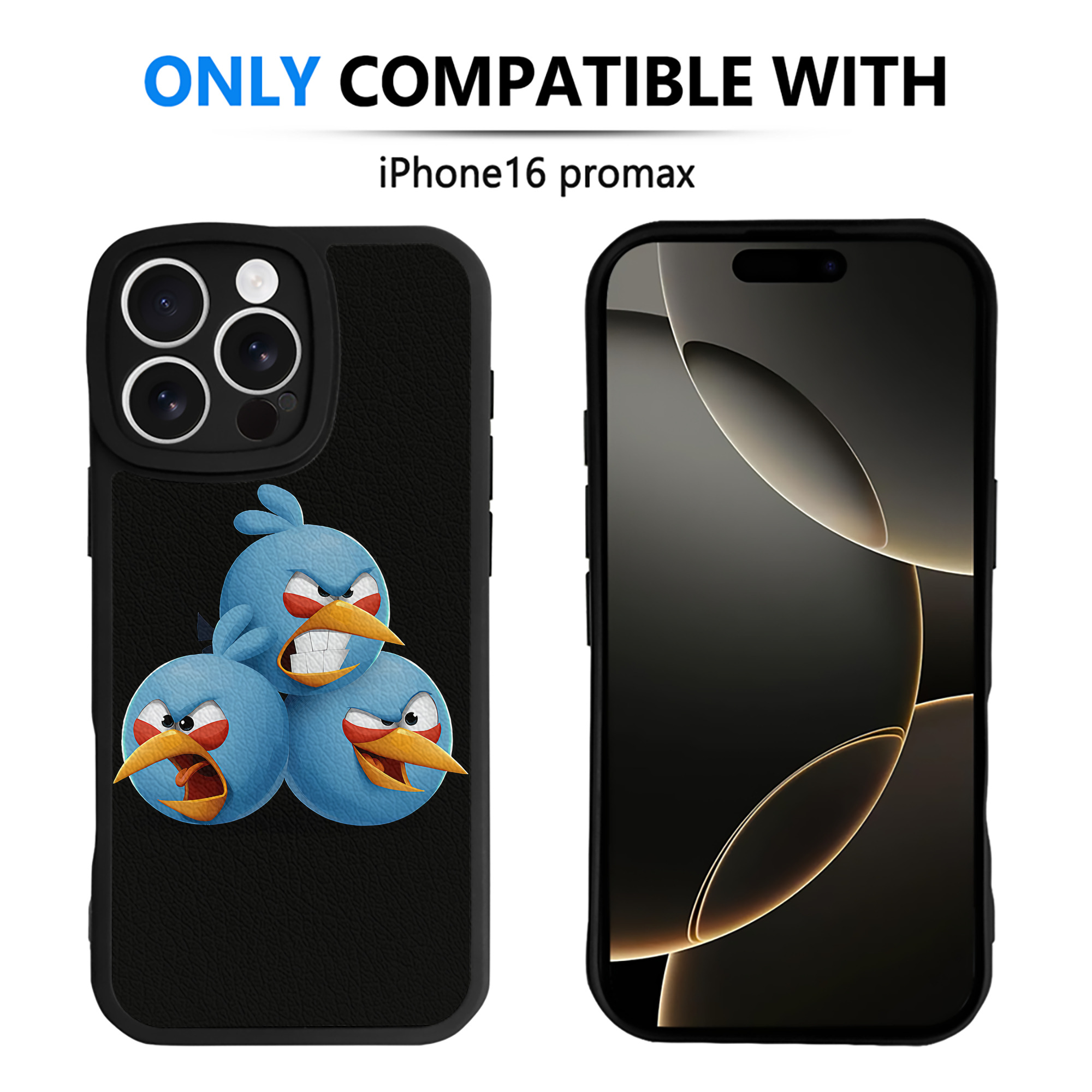 （画像用） Angry Birds アングリーバード 【iPhone 16シリーズ対応】シリコンスマホケース（レザー調） 材質：シリコン